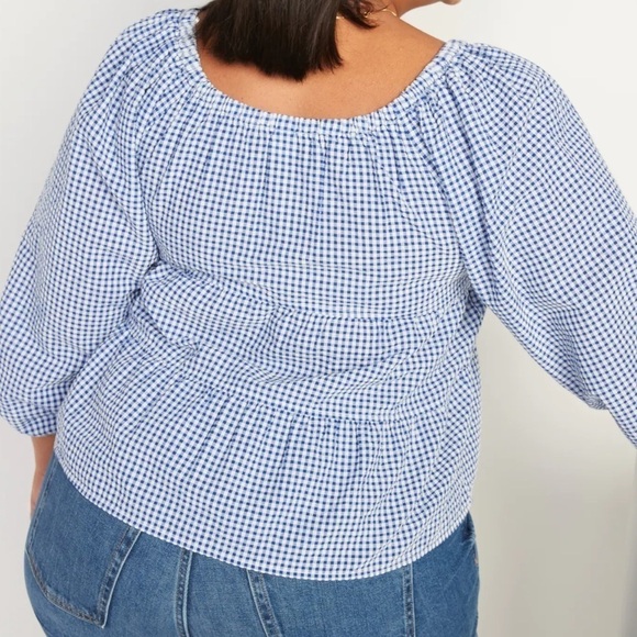 Tiered Seersucker Long-Sleeve Swing Top for Women size S NWTO - Picture 1 of 14